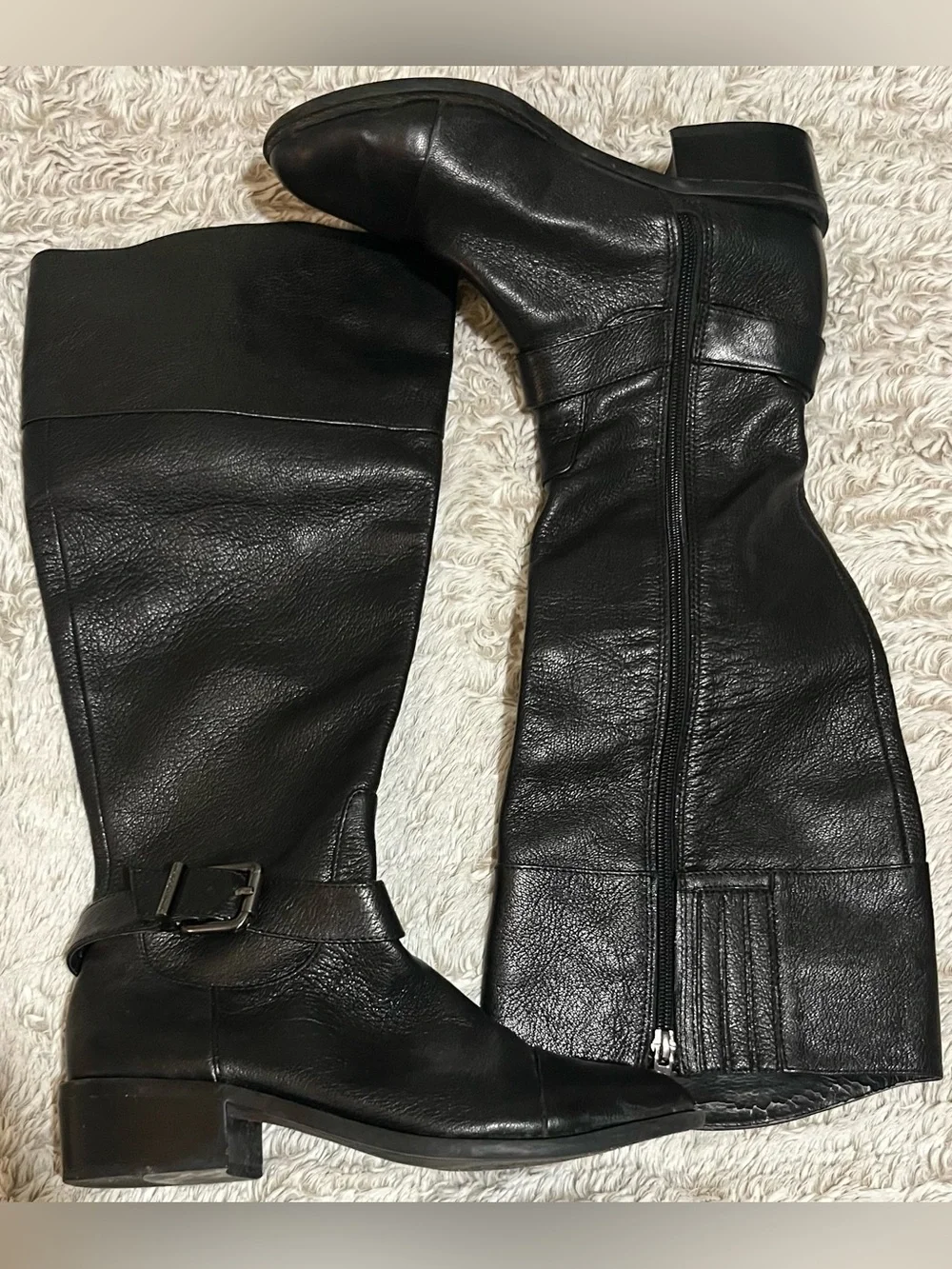 Vince Camuto Black Leather knee high riding  Boots